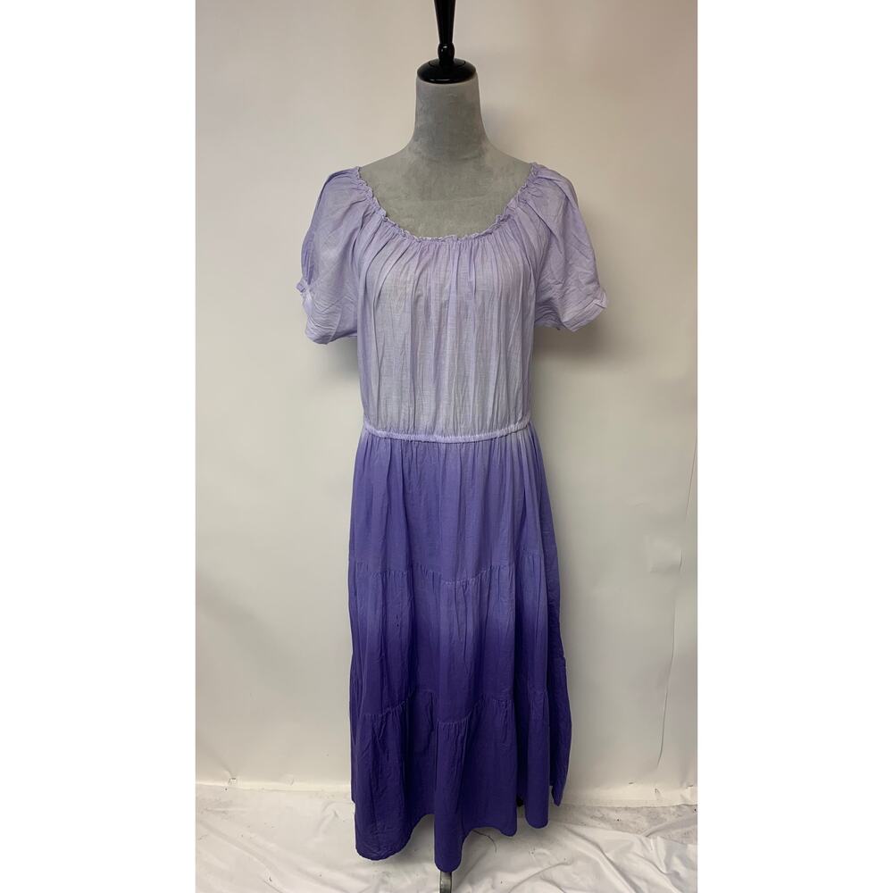 American Sweetheart Dress Purple Ombre Maxi Cottagecore Bohemian Fairy SZ L